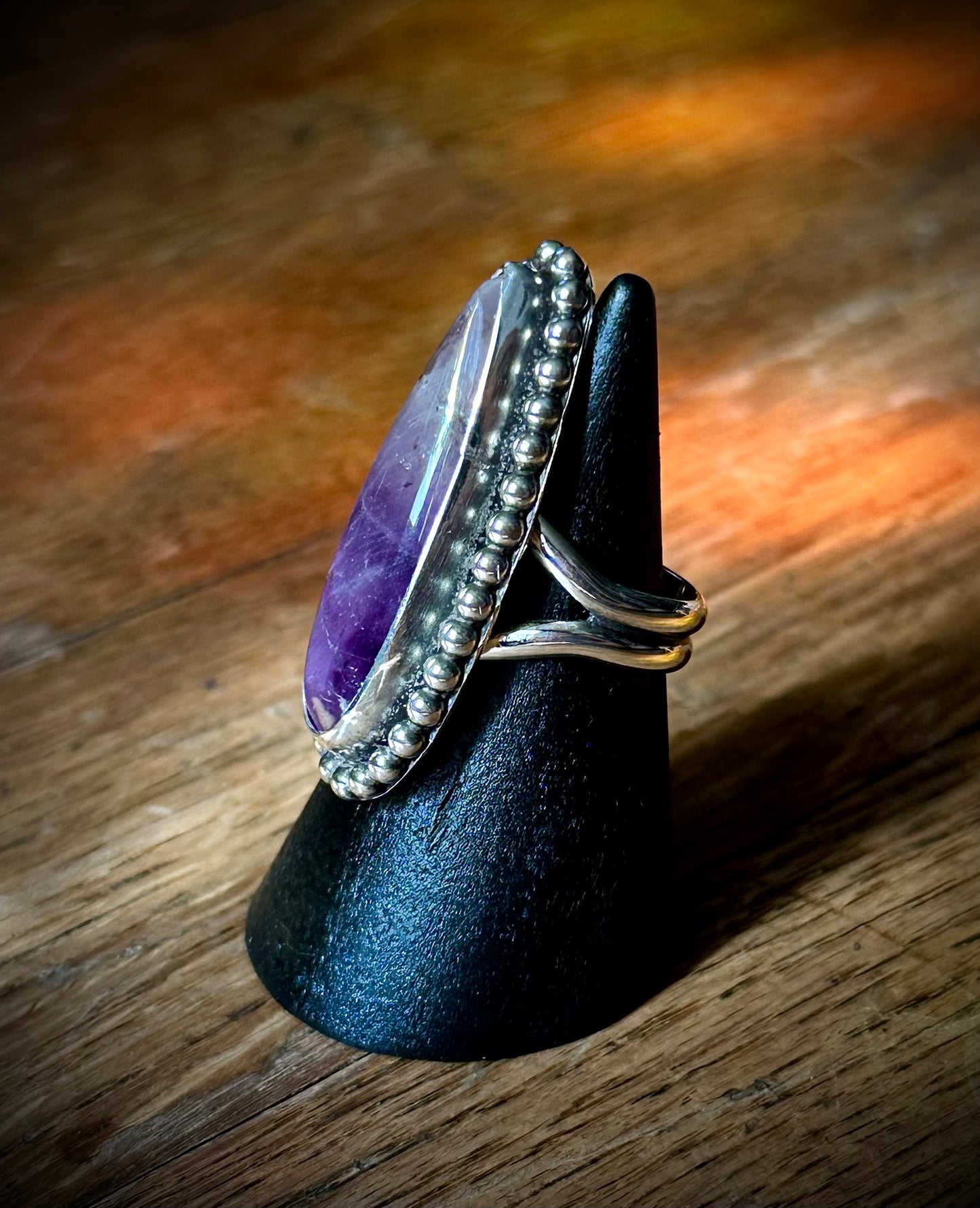 Amethyst talon ring