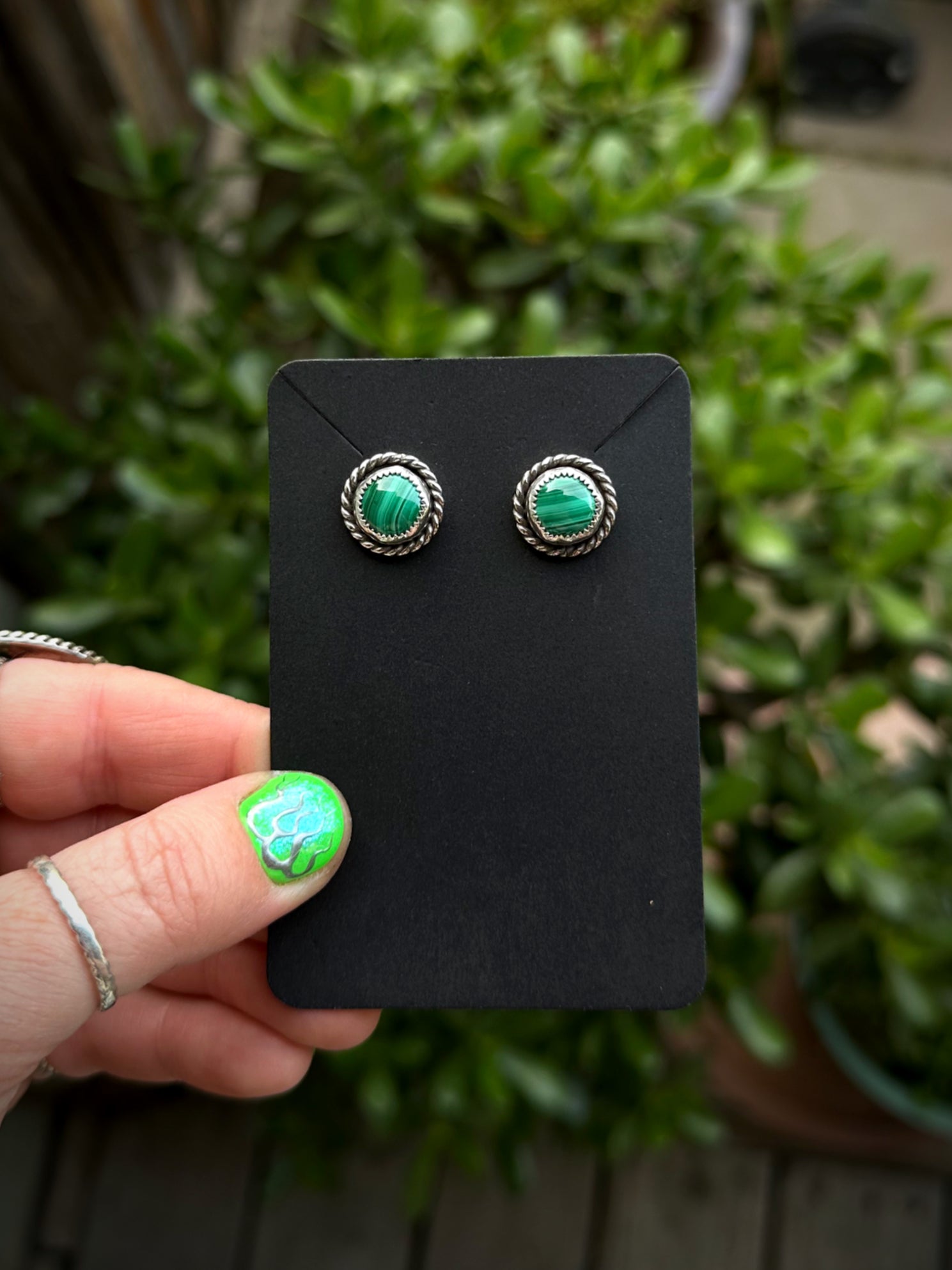 Malachite studs image 0