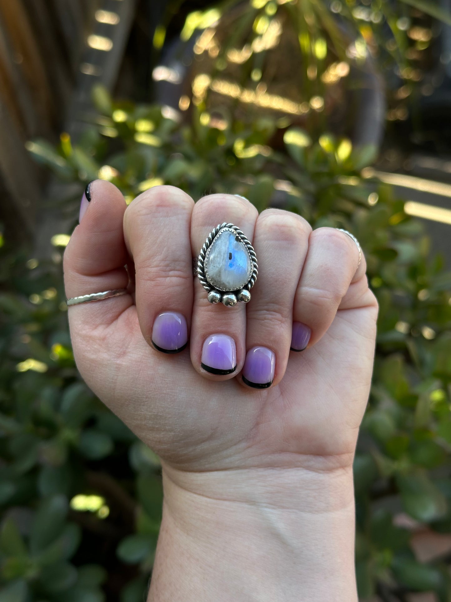 Rainbow Moonstone Ring