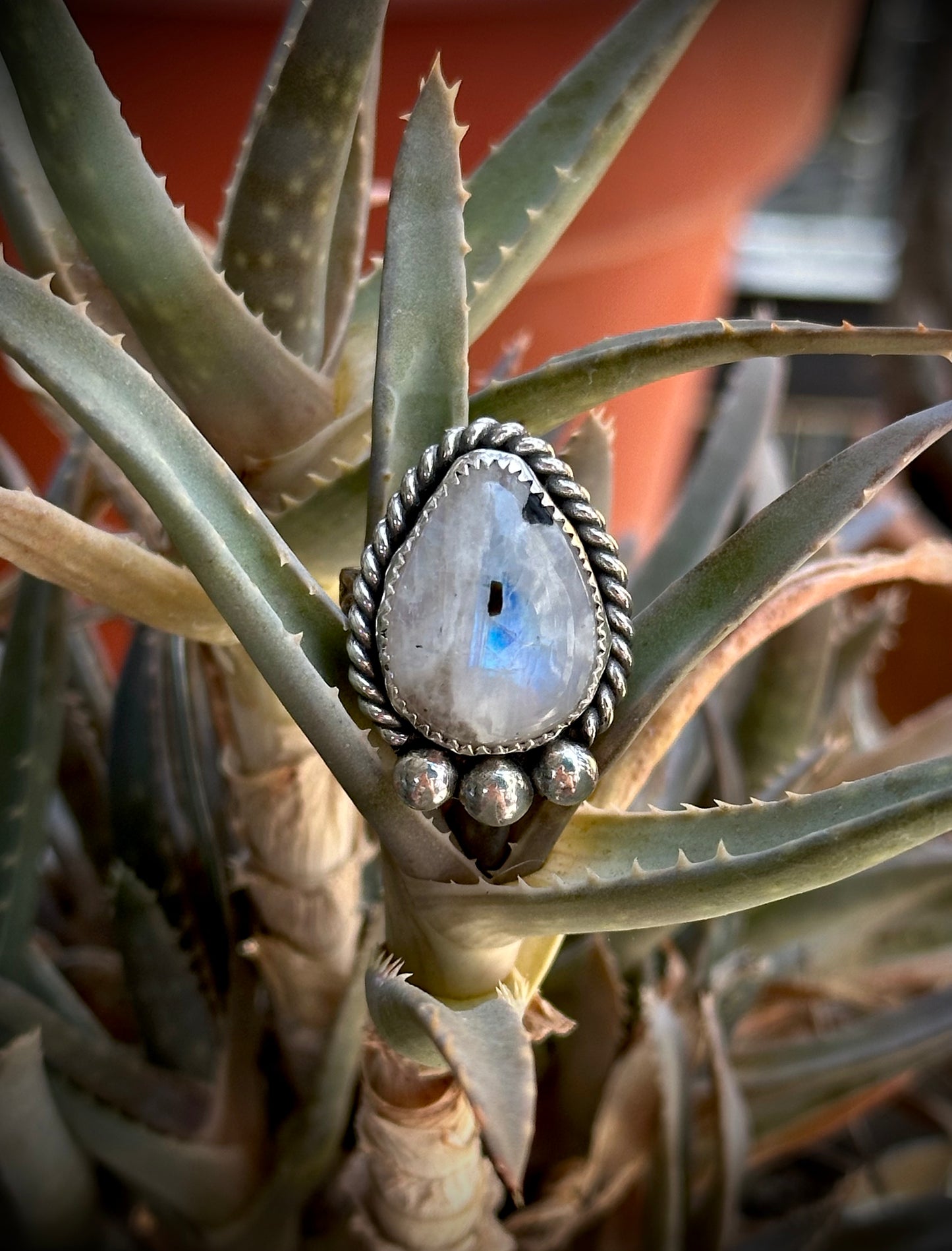 Rainbow Moonstone Ring
