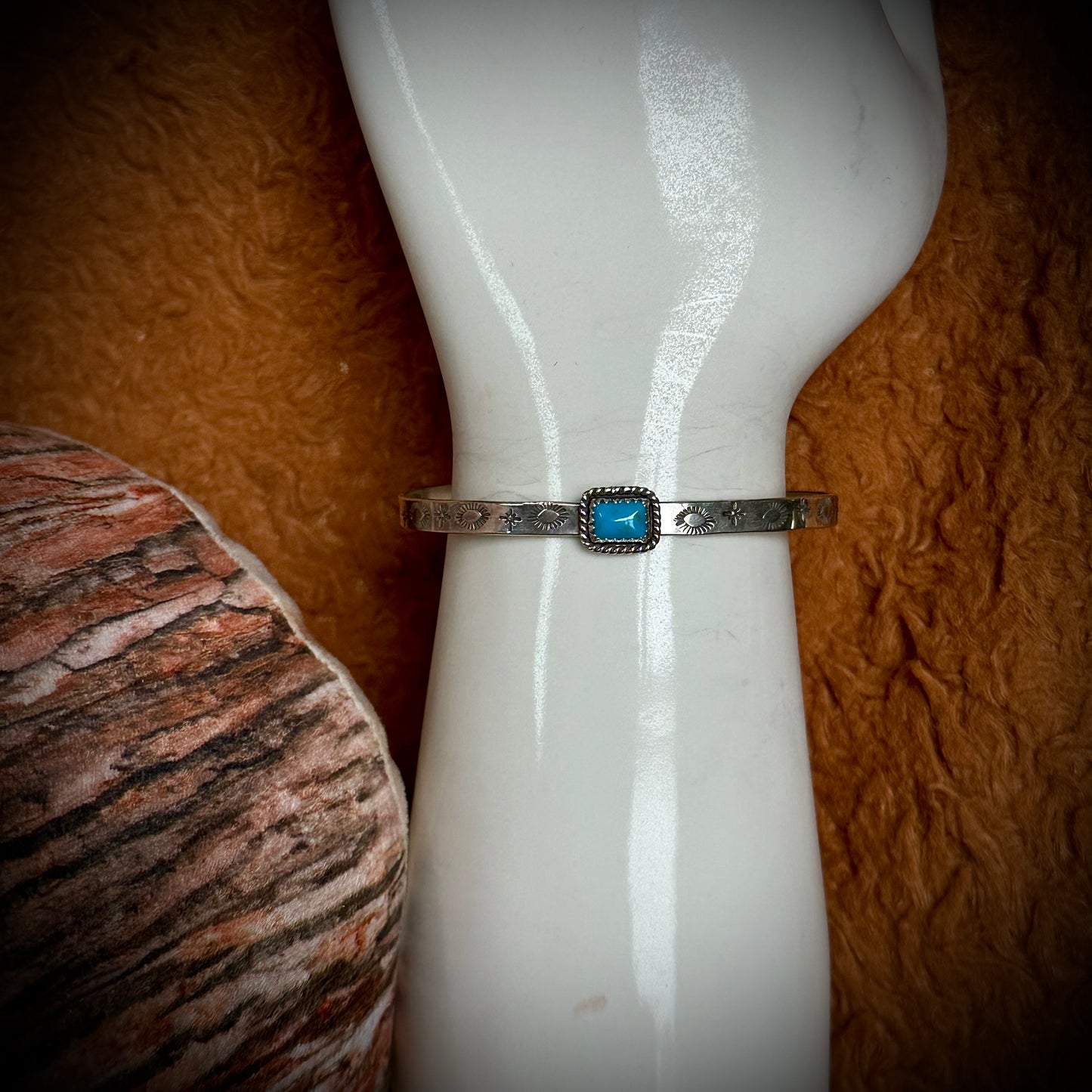 Turquoise Stamped Cuff