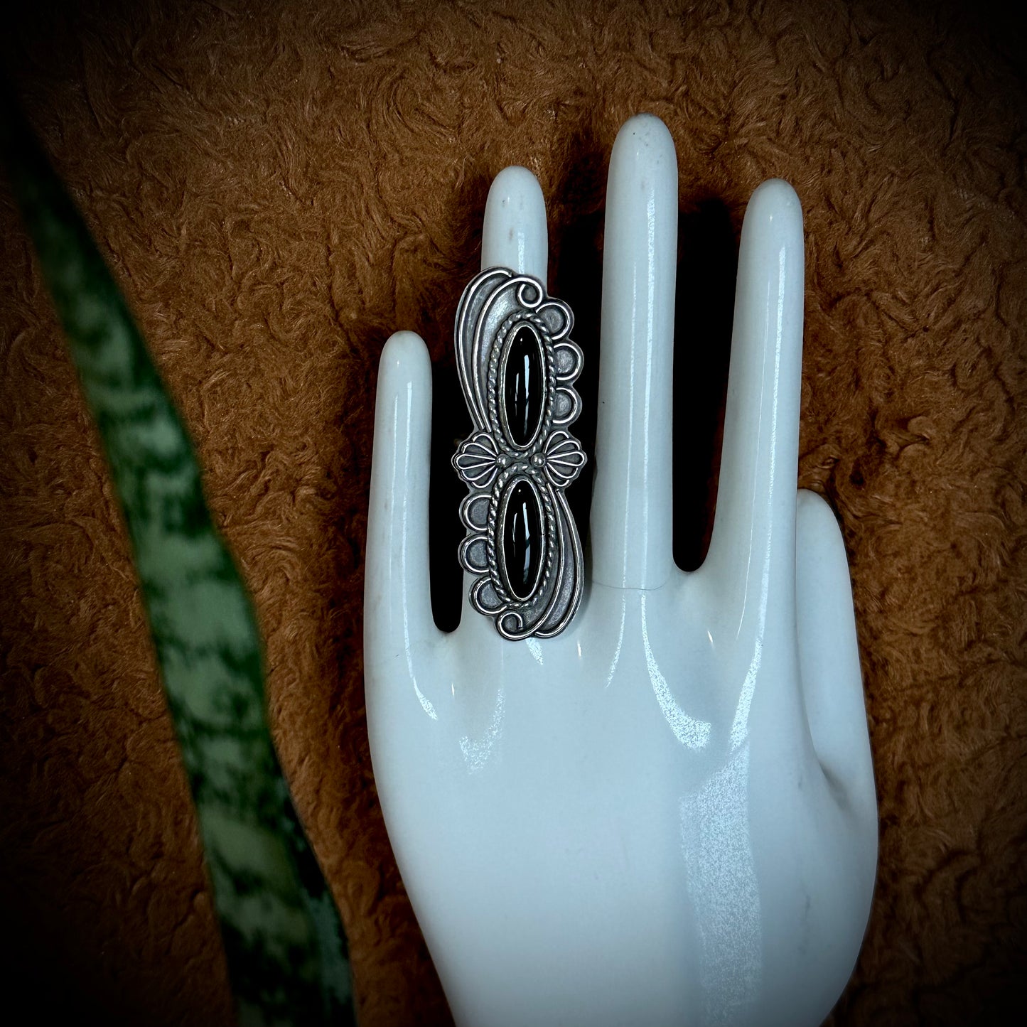 Double Onyx Statement Ring