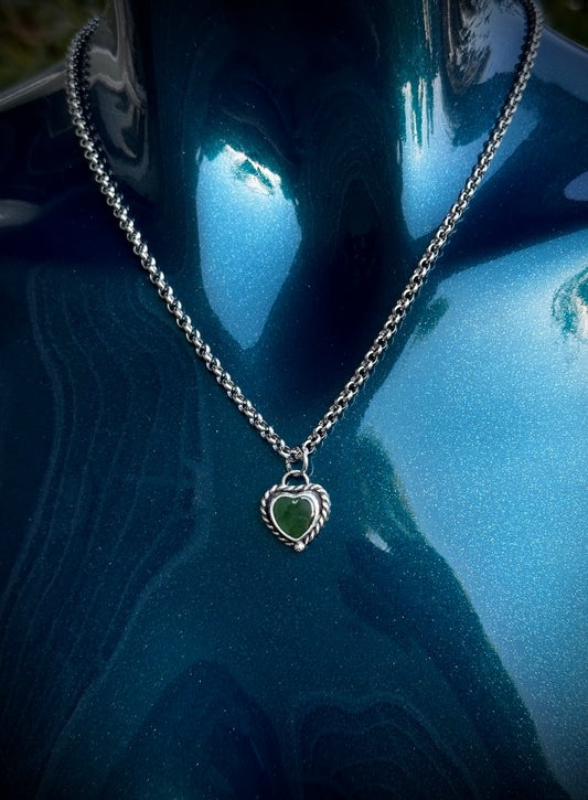 Jade heart necklace