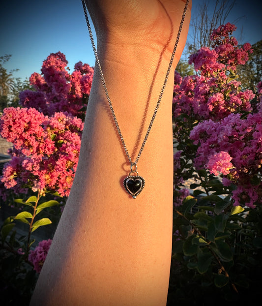 Onyx heart necklace