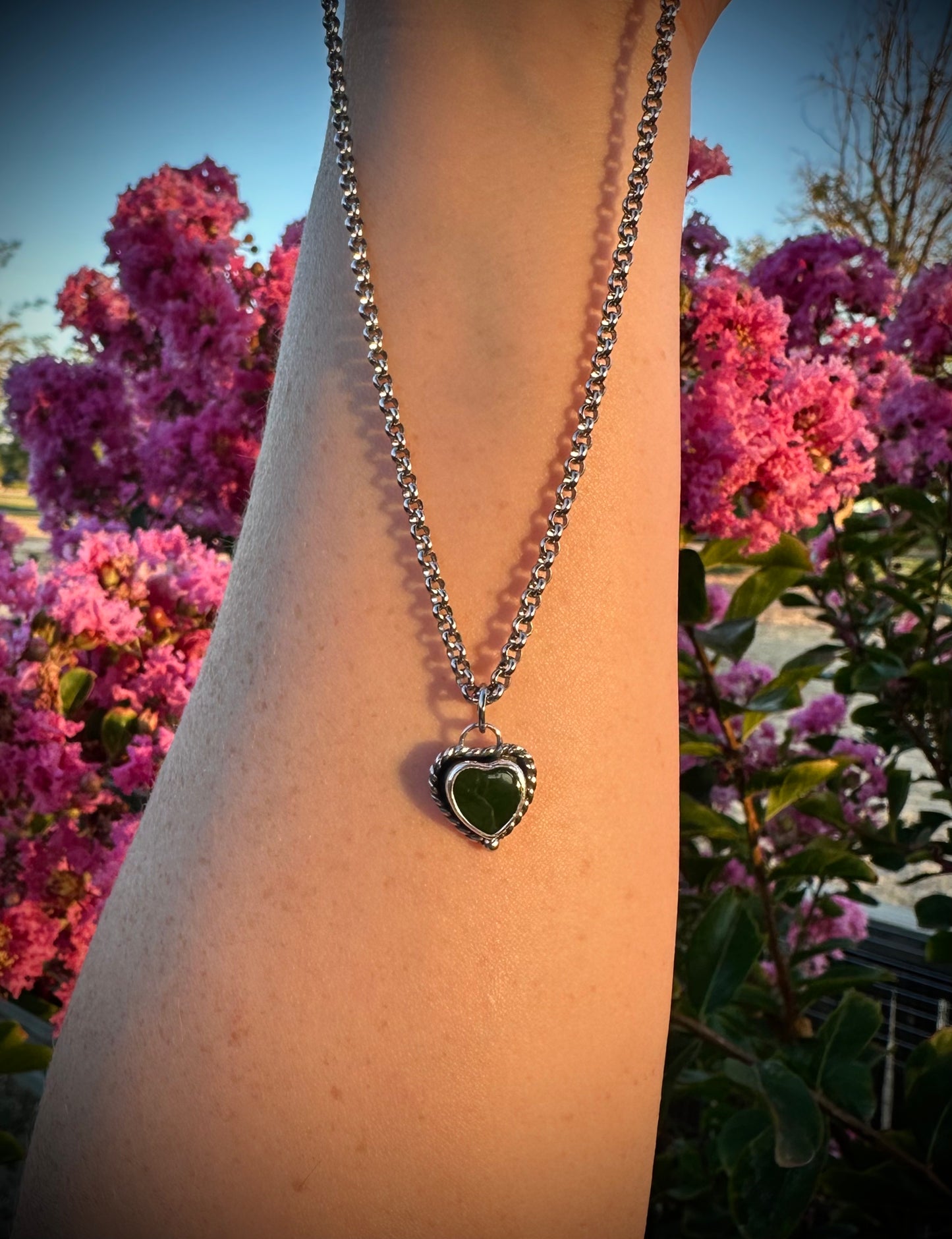 Jade heart necklace