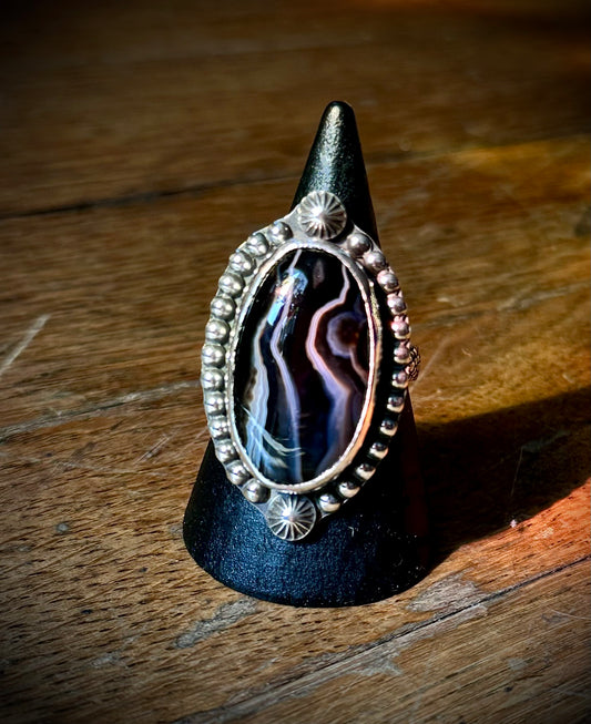 Black agate ring