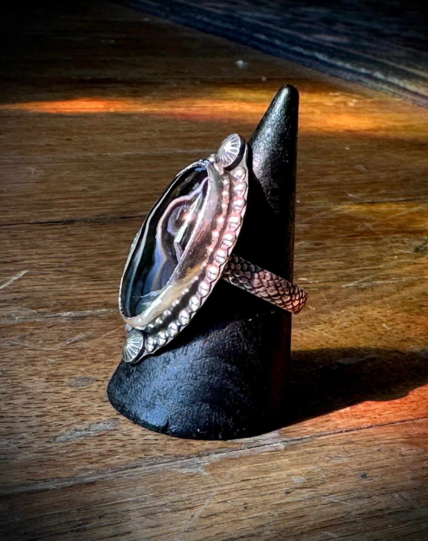 Black agate ring