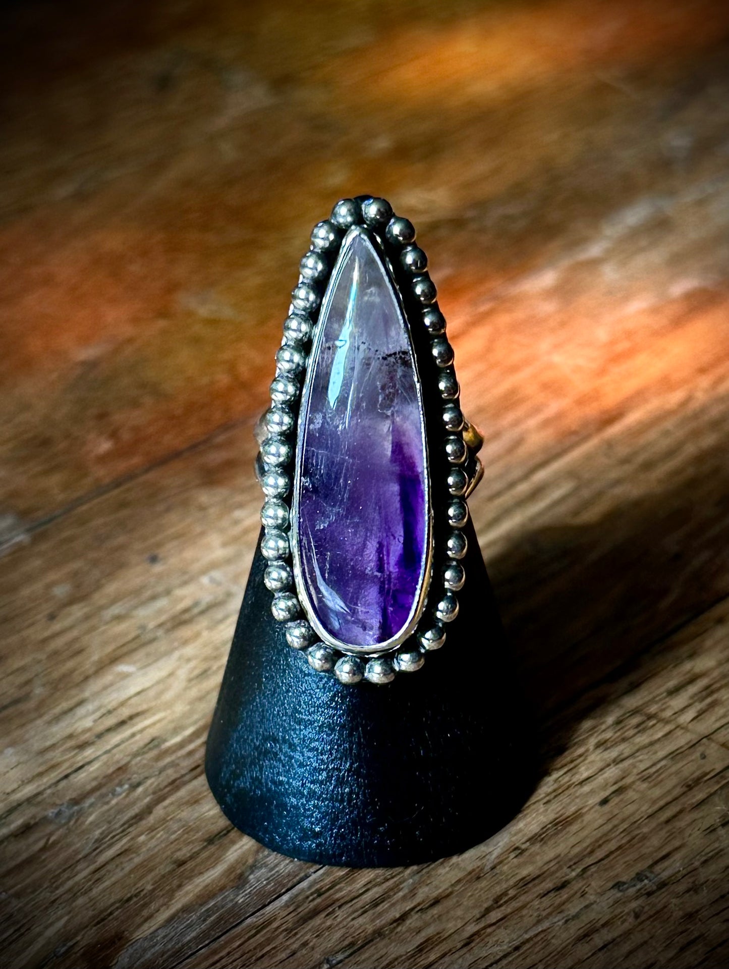 Amethyst talon ring