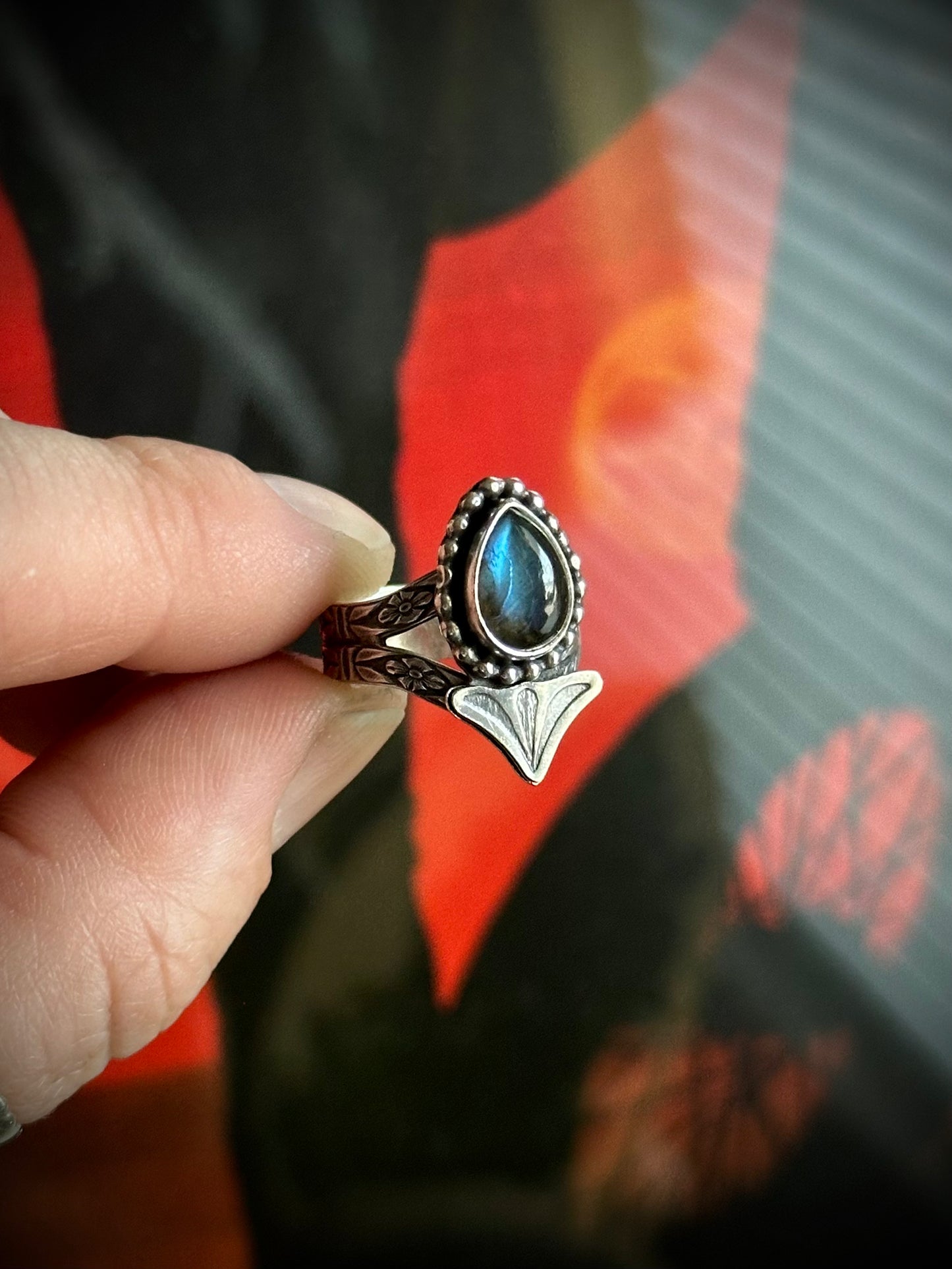 Labradorite Tulip Ring