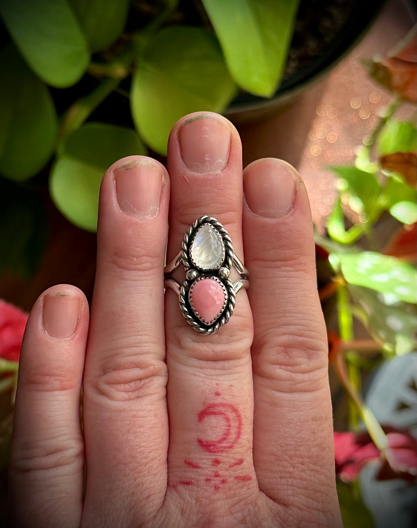 Moonstone & Conch Ring