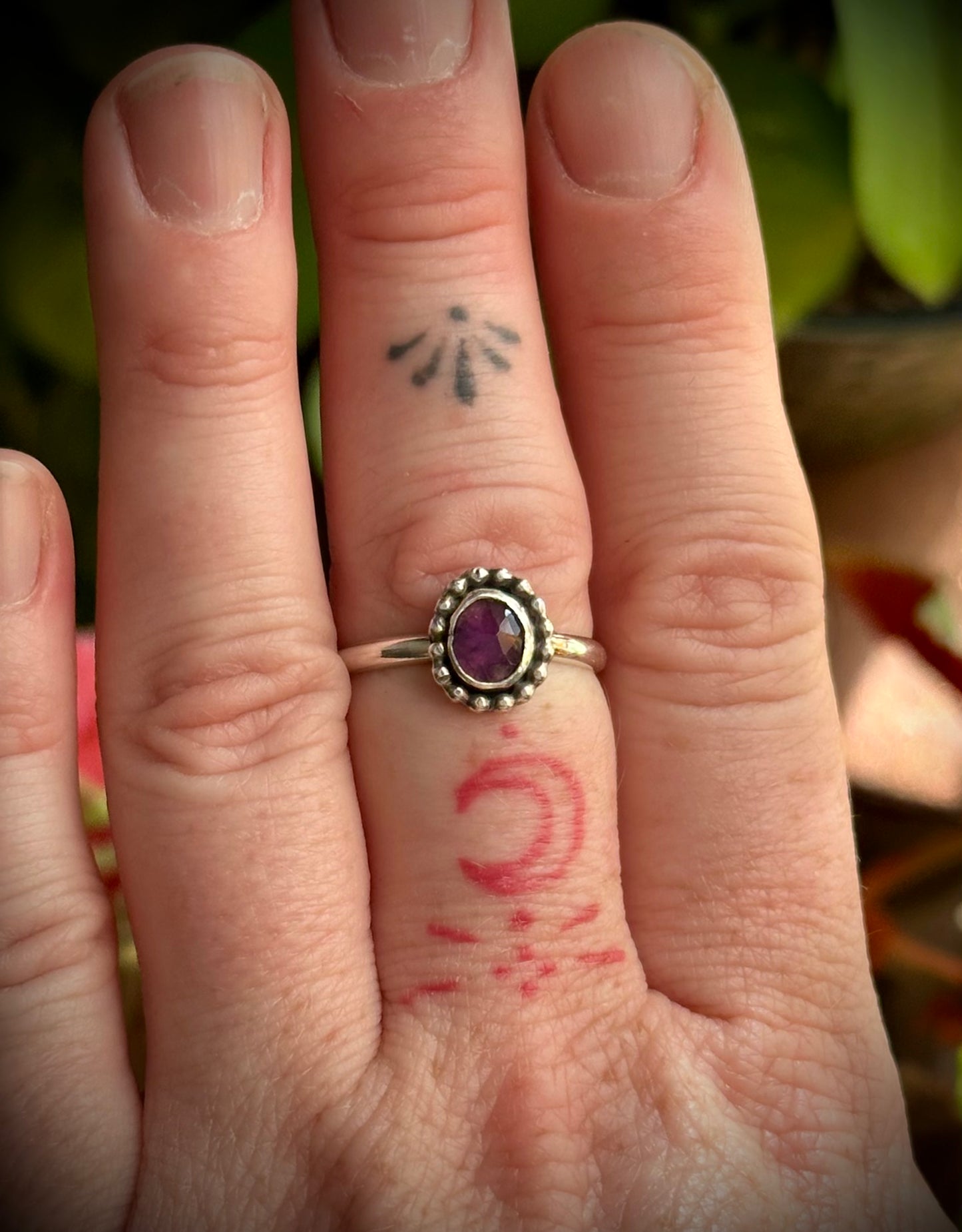Tiny Freeform Amethyst Ring