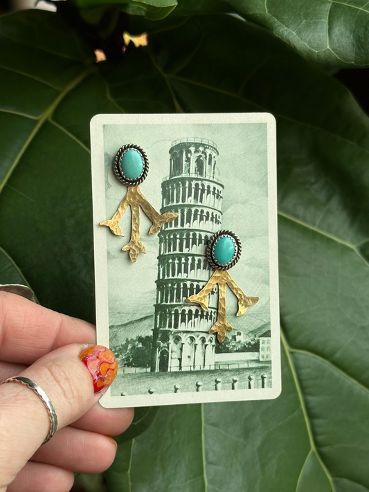 Two-Way Turquoise Jacket Earrings