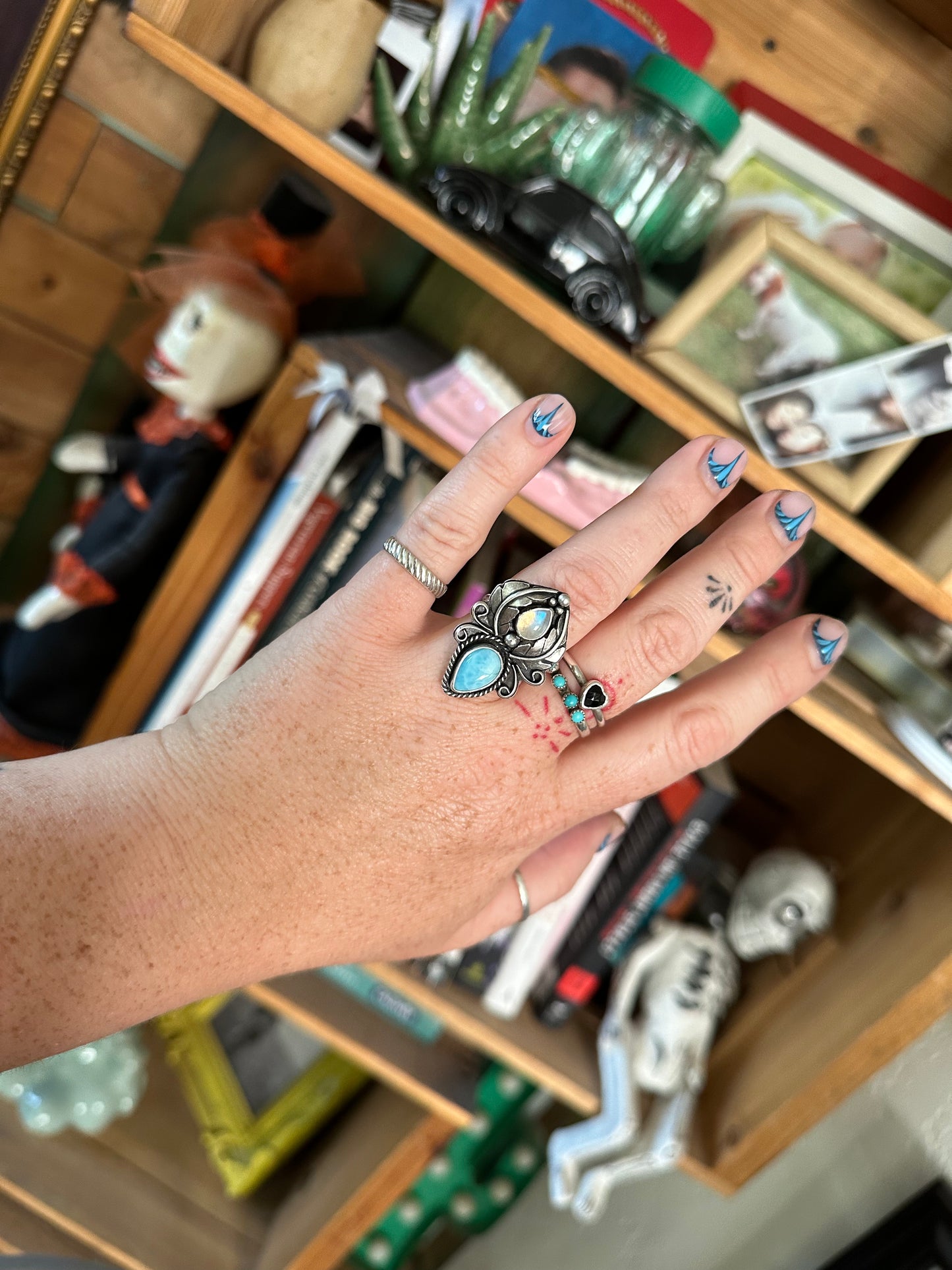 Larimar + Moonstone Ring