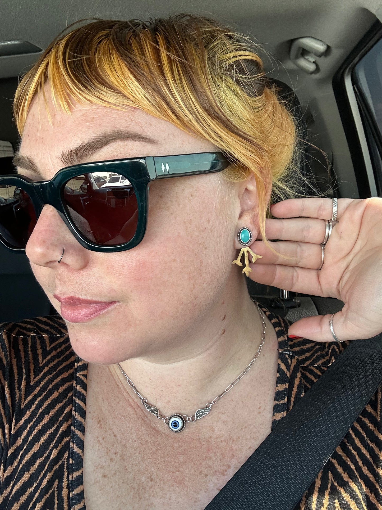 Two-Way Turquoise Jacket Earrings