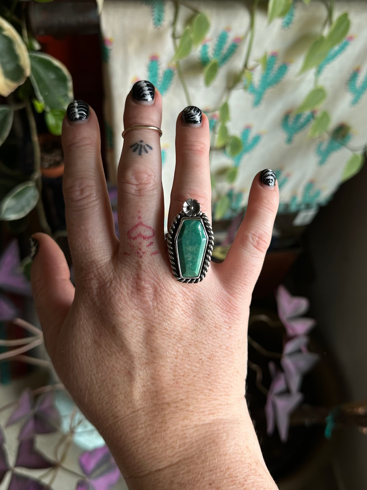 Turquoise coffin ring