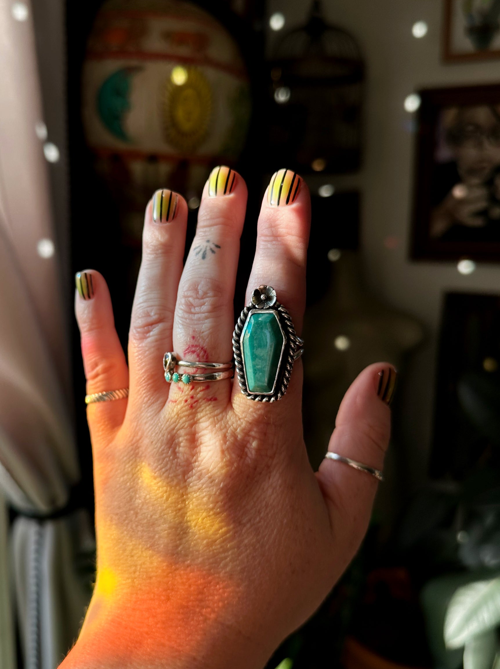 Turquoise coffin ring image 0