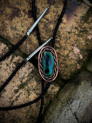 Malachite + Copper Bolo Tie | Kleeskustoms